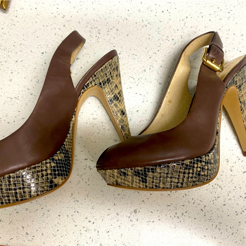 Michael Kors platform peek a boo toe shoes
